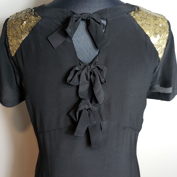 Madewell Silk Sequin Yoke Dress - Picture 4 of 5